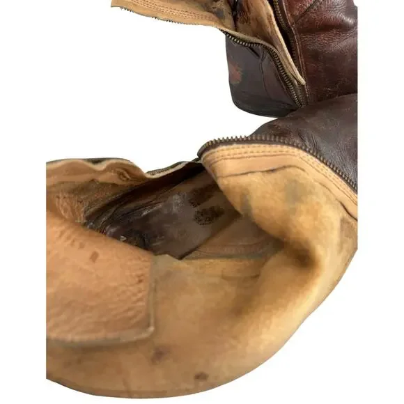 Bed Stu Cheshire Womens Boots Perforated Tie Back Size 9 Benchmade Cognac - Picture 12 of 13